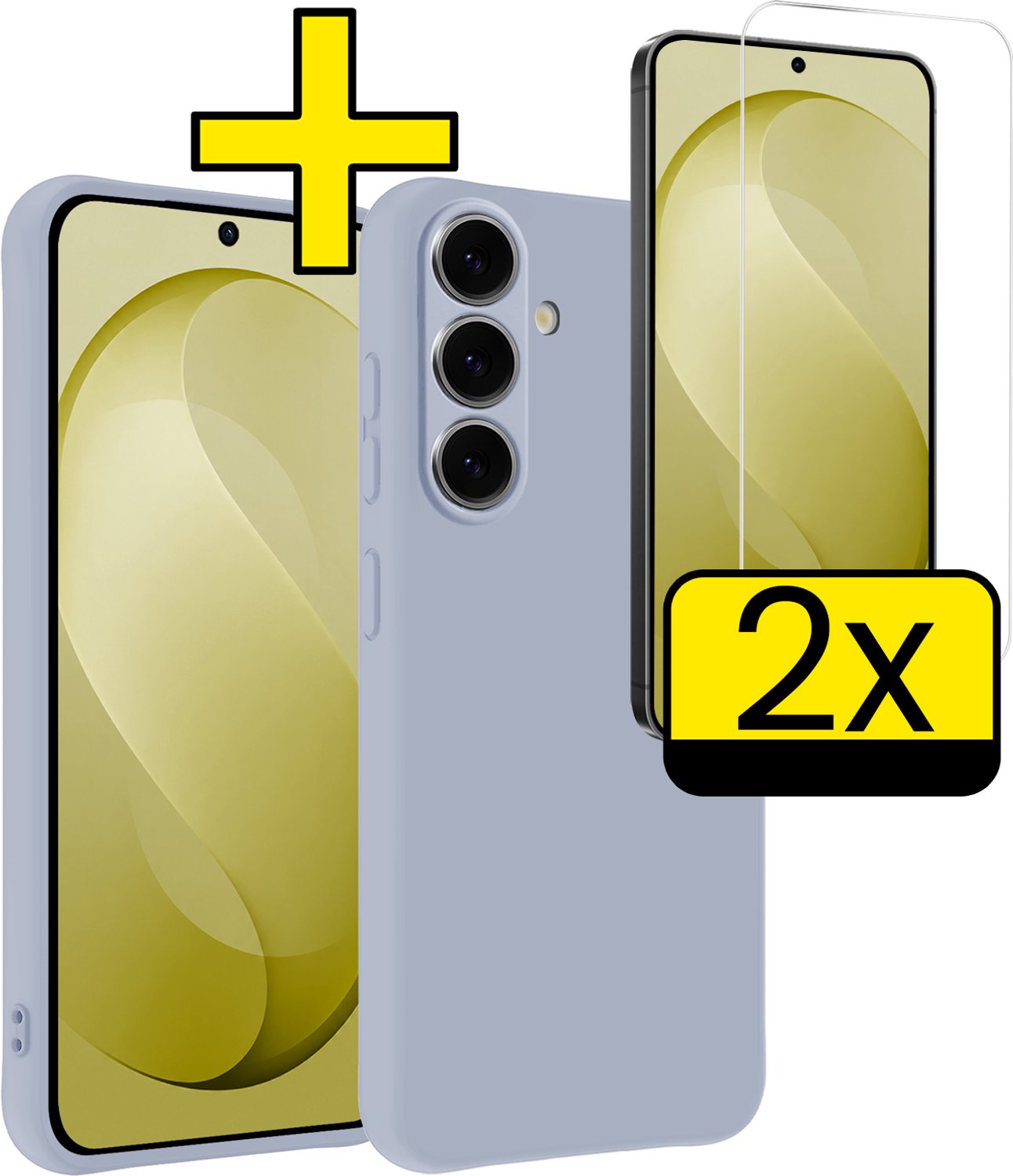Hoesje - Met 2x Screenprotector - Geschikt voor Samsung Galaxy S26 FE - Sterk & Shockproof - Back Cover - Siliconen Case - Telefoon Hoes - Telefoonhoesjes - Lila