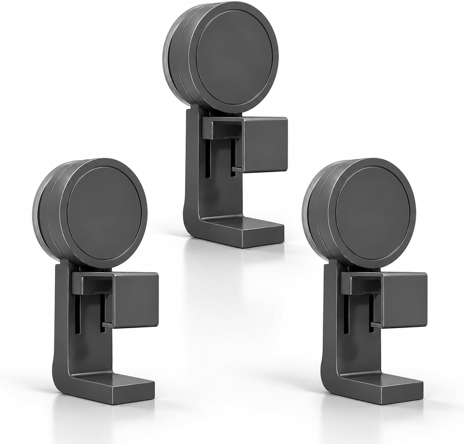 Verstelbare zuignap haken voor wastafel Space Grey 3 stuks - ShopVlot