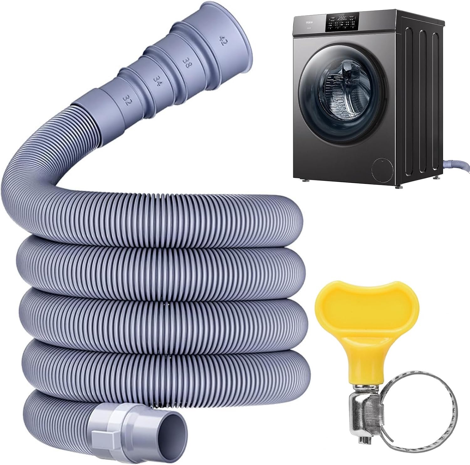 Inklapbare afvoerslang 3m - verstelbare adapter - lekvrij - ideaal voor caravan en camper - ShopVlot