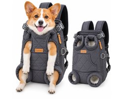 Dutchers DogLemi® Verstelbare Gewatteerde Huisdierdrager Rugzak – 7 tot 20KG - Middel maat M Hondenrugzak - Honden Draagzak - Honden & Katten Draagtas - Rugtas Hond & Kat - Reismand - Comfortabel & Veilig Reizen met Jouw Hond of Kat