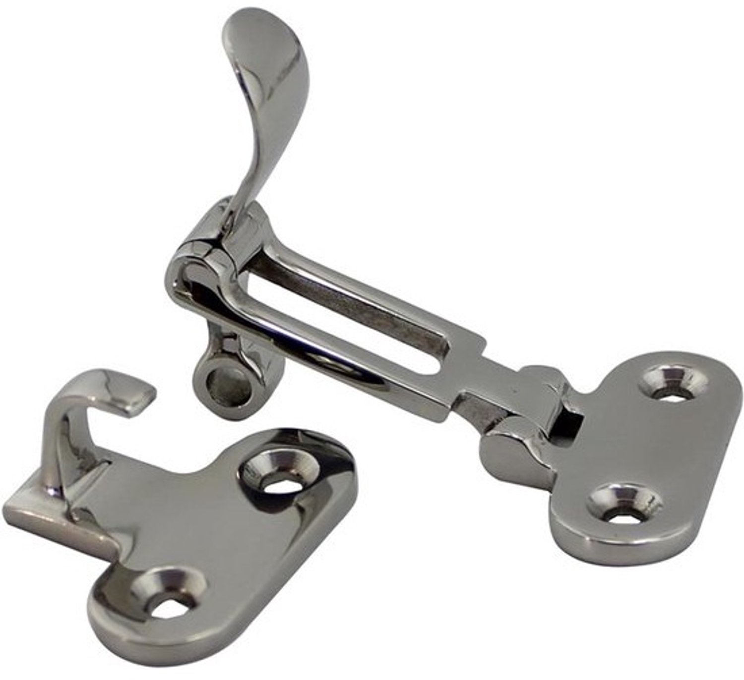 Roestvrijstalen Grendel - Afsluitbare Sluiting - Veilig Opbergen - 316 Marine Kwaliteit - 10 x 5.4 x 1 cm - Zilverkleurig