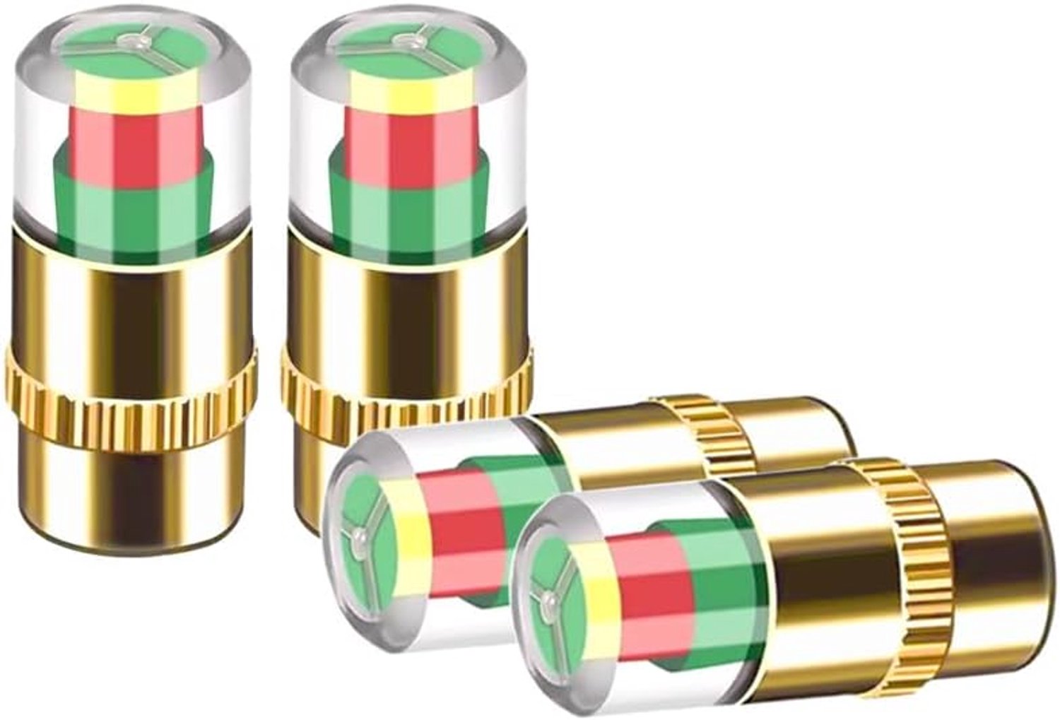Ventieldop autoband 4 stuks - goud - bandenspanning controle - voorkomt slijtage - ShopVlot