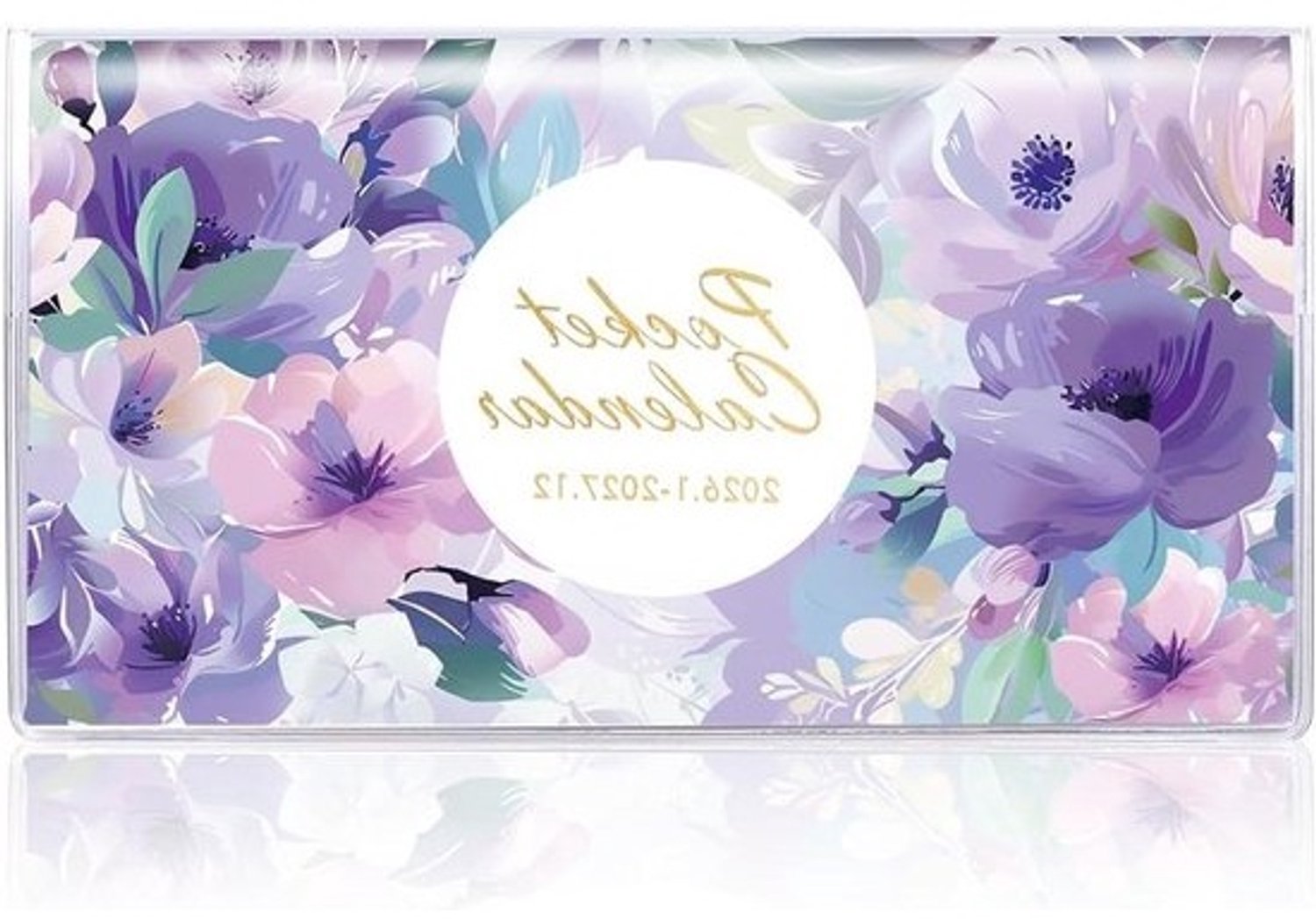 Zak Kalender - Mini Planner Portemonnee - Dagelijkse Planning - Waterdichte PVC Cover - 16.5 x 9.3 cm - Bloemen