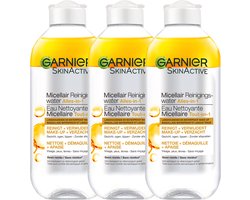 Garnier SkinActive Micellair Reinigingswater voor Langhoudende en Waterproof Make-up - 3 x 400 ml -…