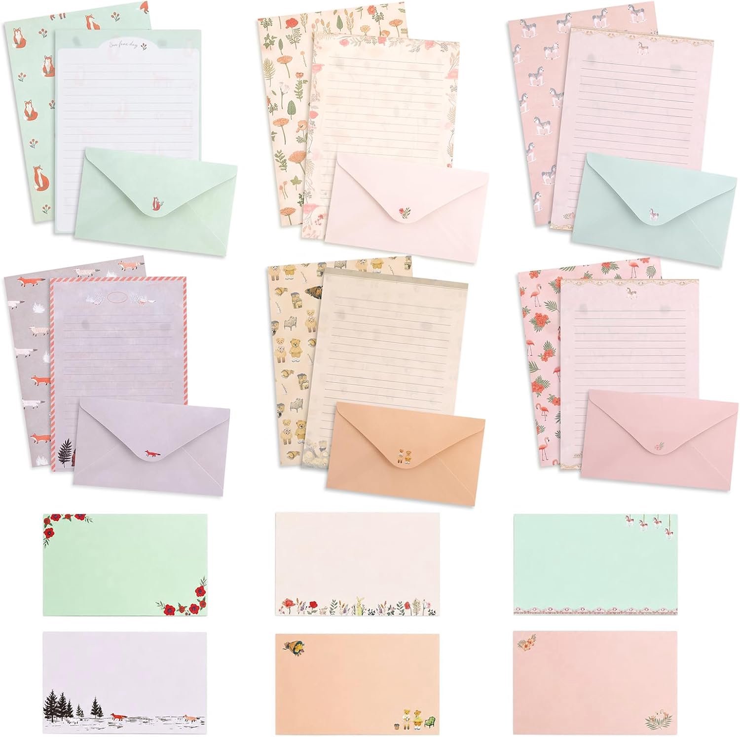Briefpapier met envelop 54 stuks - 14 x 21 cm - bruiloft/liefdesbrief - inclusief sluitstickers - Vemera
