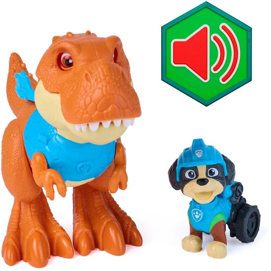 PAW Patrol - T-Rex Timmy met Geluid + Rex Figuur - Hoogte 15 cm - Paw Patrol Speelgoed vanaf 3 Jaar - Paw Patrol Dino Movie - Dino Film - Dinosaurus Speelgoed - Dinosaurussen - T Rex Figuren — cadeau in Spellen & Speelgoed - foto 5