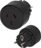 Brennenstuhl reisstekker / reisadapter (reiscontactdoosadapter voor het aansluiten van elektrische apparaten met Australisch/Chinees stekkersysteem in landen met randaarde stekkersysteem) zwart