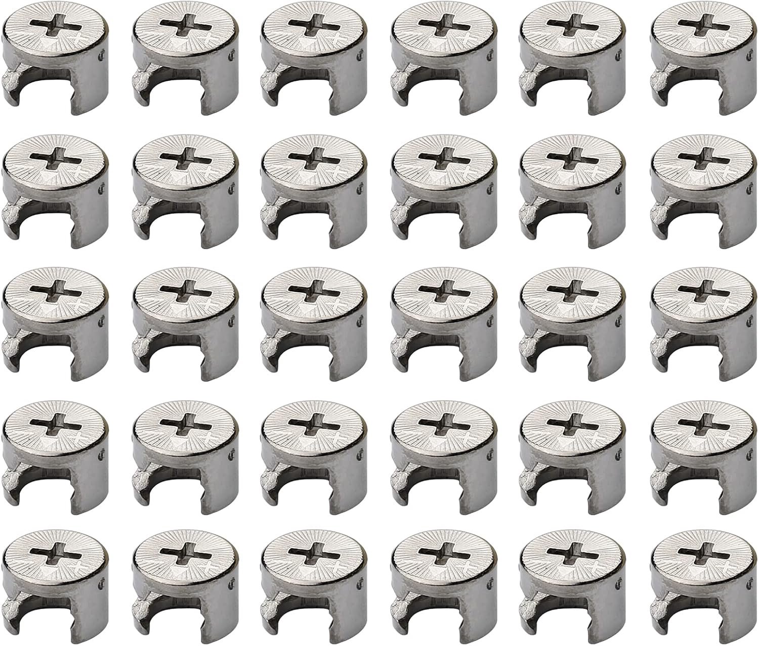 Eccentrische camwielen 30 stuks - verzinkt zinklegering - Ø15.6x11.5mm - ideaal voor meubelverbindingen - ShopVlot
