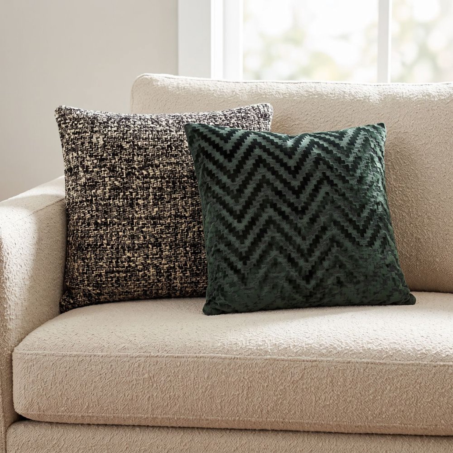 Hoii KUSSENSET | 2-delig | 45x45 cm | zwart, groen | Hoii