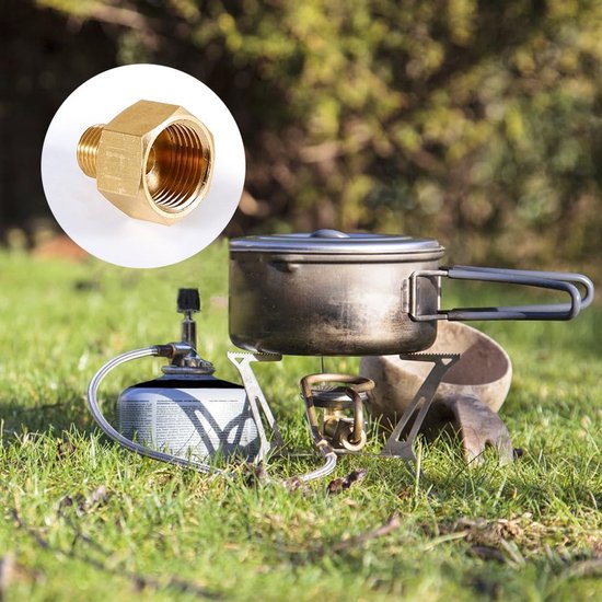 SnelShoppen - 2 Stuks Gas Adapters 1/2 Inch naar 1/4 Inch - Gasfles Adapter 1/2 IG x 1/4 AG - Gas Slang Adapter Connector voor Gasfornuis, Camping Kok — afbeelding 4