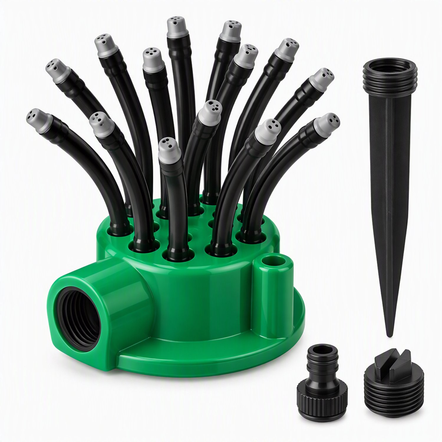 Nutrella - Tuinsproeier - Cirkelsproeier - 360° - Efficiënte en Gelijkmatige Bewatering - 12 flexibele sproeibuizen - Universele slangconnector - 15 m²