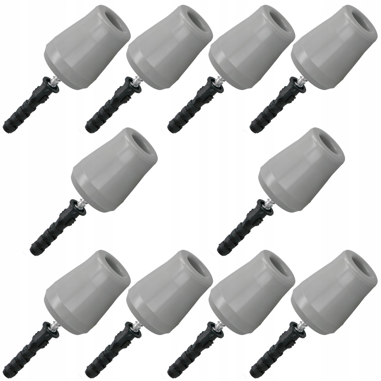 10x Grijze Deurstopper Rubber 62 mm - Bescherming voor Muren en Deuren