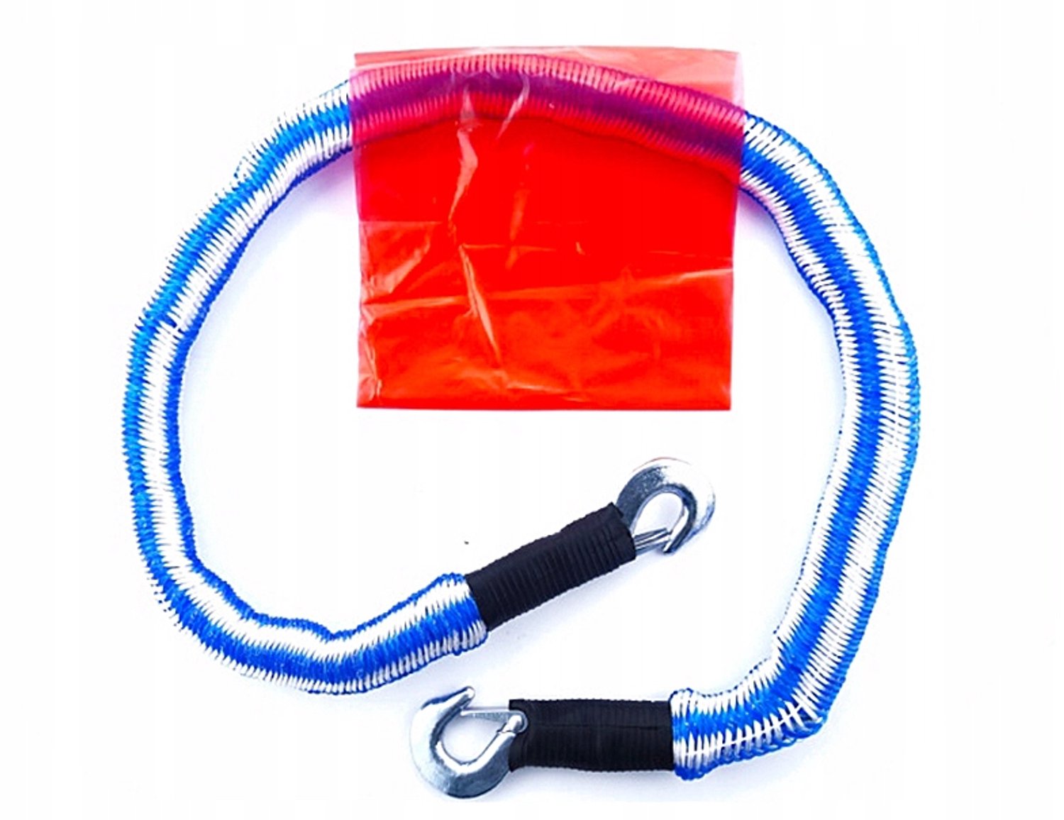 Elastische Sleepkabel 2100 kg, 4 meter, met 2 Haken