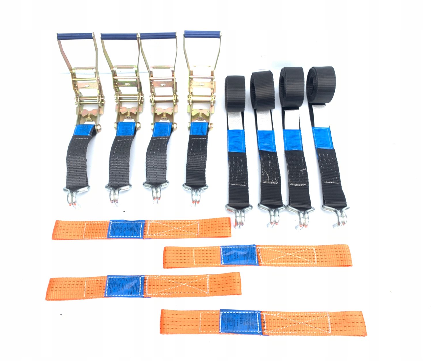 4x Spanbanden met Sjorbanden 2PKT 4T/3M/50mm voor Autotransport