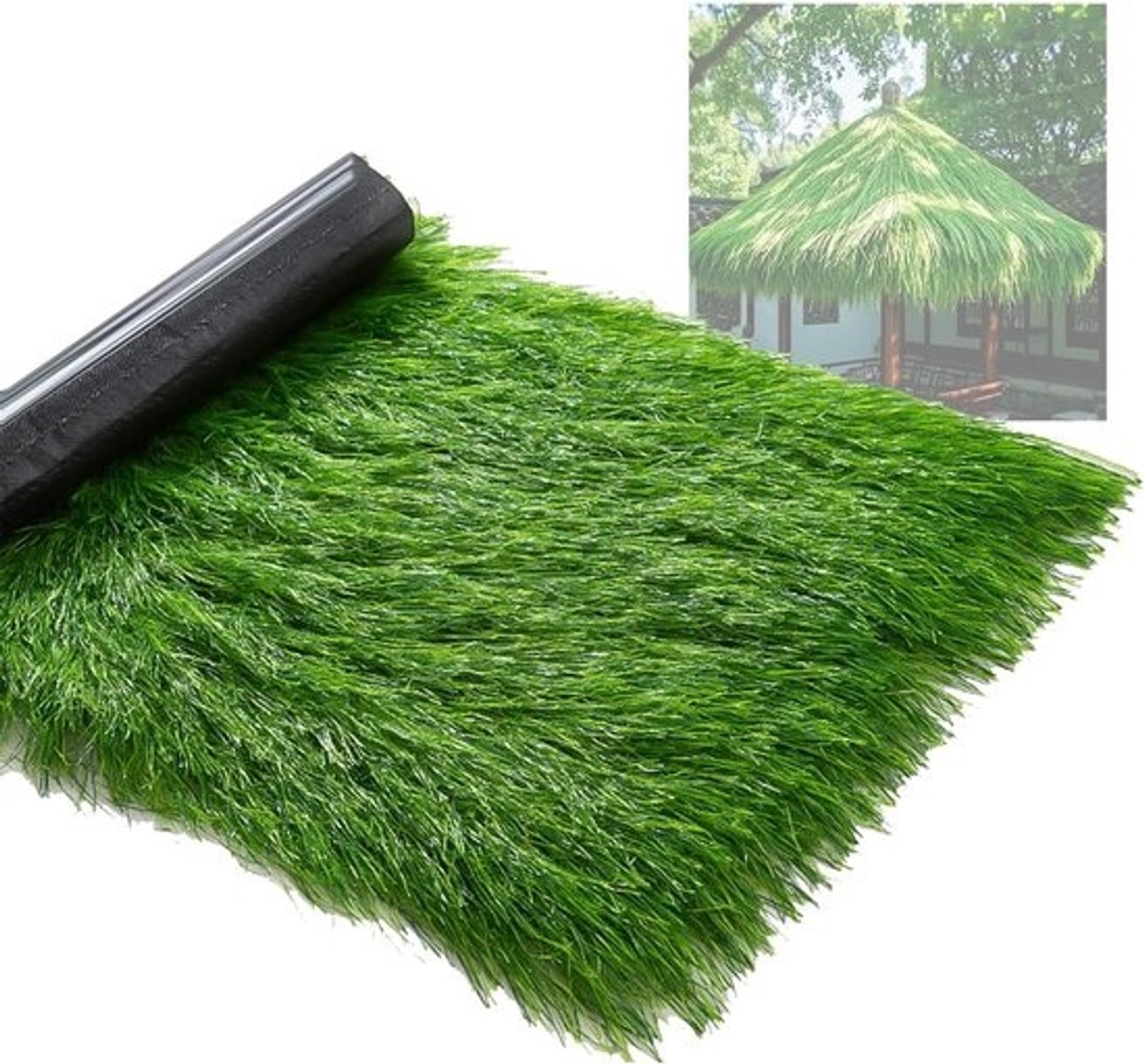 Kunstriet grasrol - Rieten dakgras synthetisch - Terras decoreren - Waterdicht en hittebestendig - 1 x 05 m - Natuurlijk