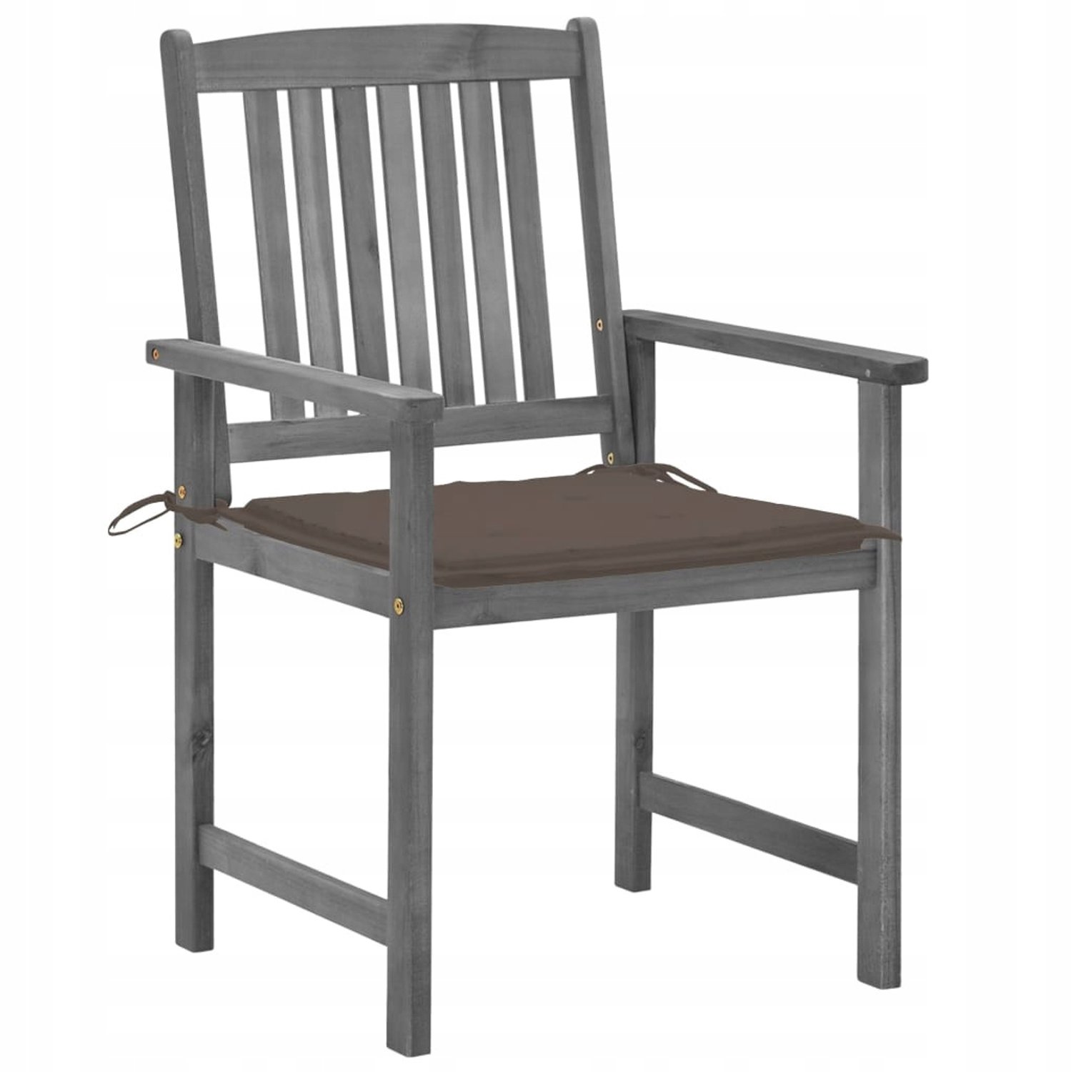 4x Houten Tuinstoelen met Kussens - Acaciaboom, Grijs