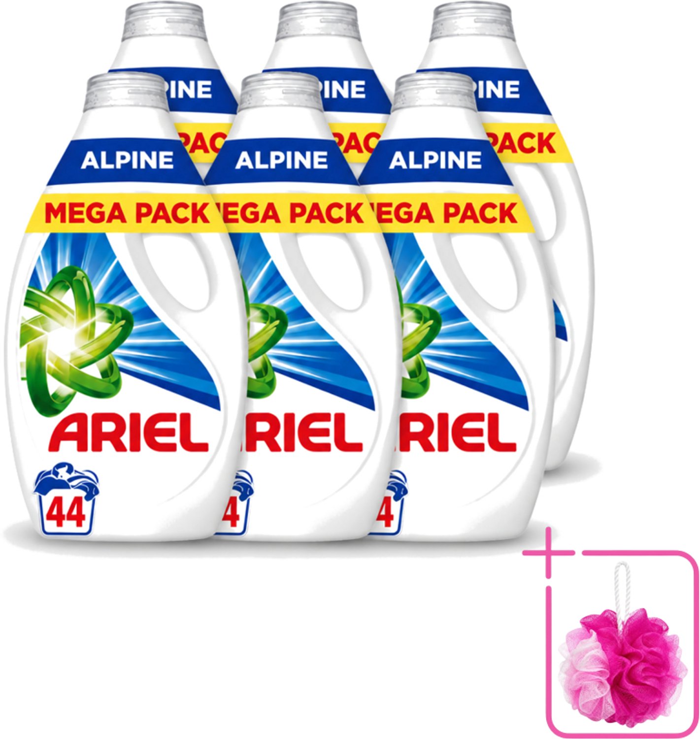 6 x Ariel – Vloeibaar Wasmiddel – Alpine – 1980 ml – 44 wasbeurten - Bulkverpakking - Vloeibaar wasmiddel - Douchemop - Vlekverwijdering