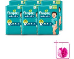 6 x Pampers – Luiers – Baby Dry Maat 6 – 22 Luiers - Bulkverpakking - Baby luier - Douchemop - Droge luier