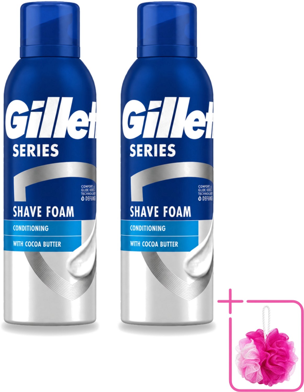 2 x Gillette - Series - Scheerschuim - Met Cacaoboter - 250 ml - Bulkverpakking - Scheerbeurt - Douchemop - Scheerschuim
