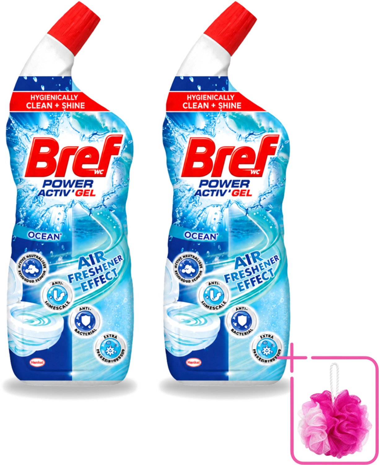 2 x Bref WC - Power Activ+ - Toiletreiniger - Anti-Kalk - Oceaan - 700 ml - Bulkverpakking - Toiletreiniger - Douchemop - Hygiëne