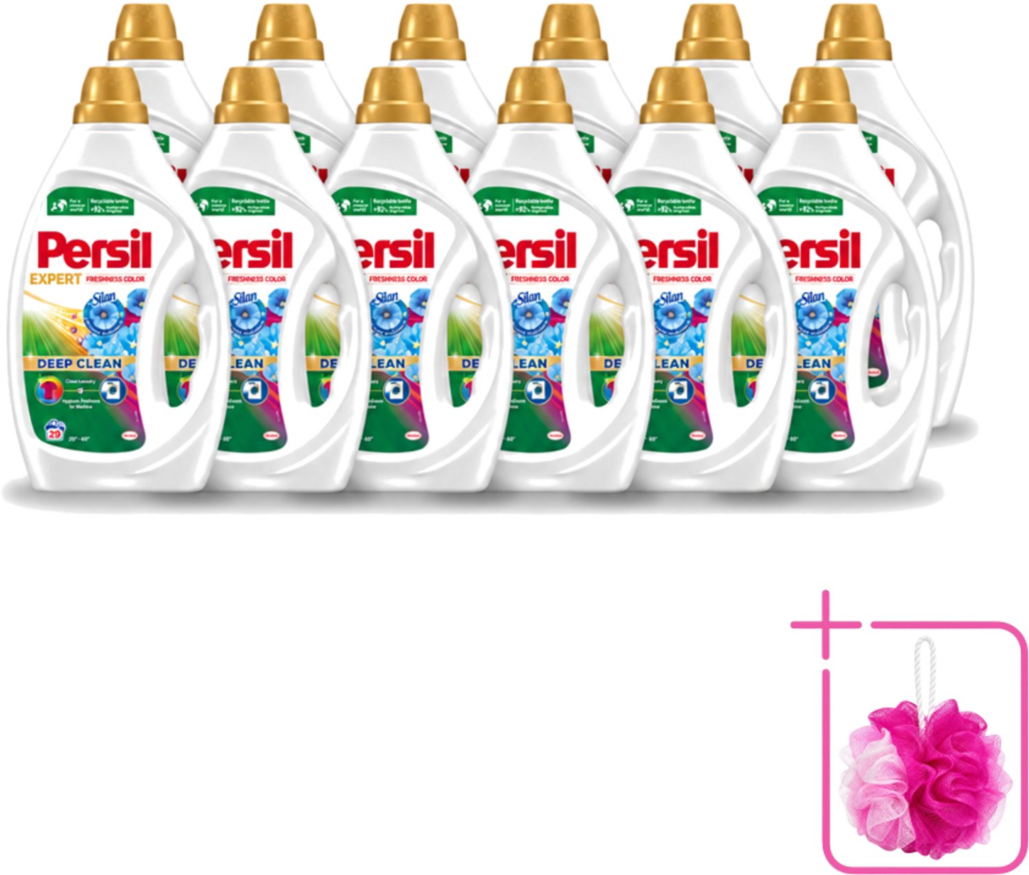 12 x Persil Expert - Vloeibaar wasmiddel - Gekleurde Was - Silan Boosted Freshness - 29 Wasbeurten - Bulkverpakking - Gekleurde was - Douchemop - Vloeibaar wasmiddel