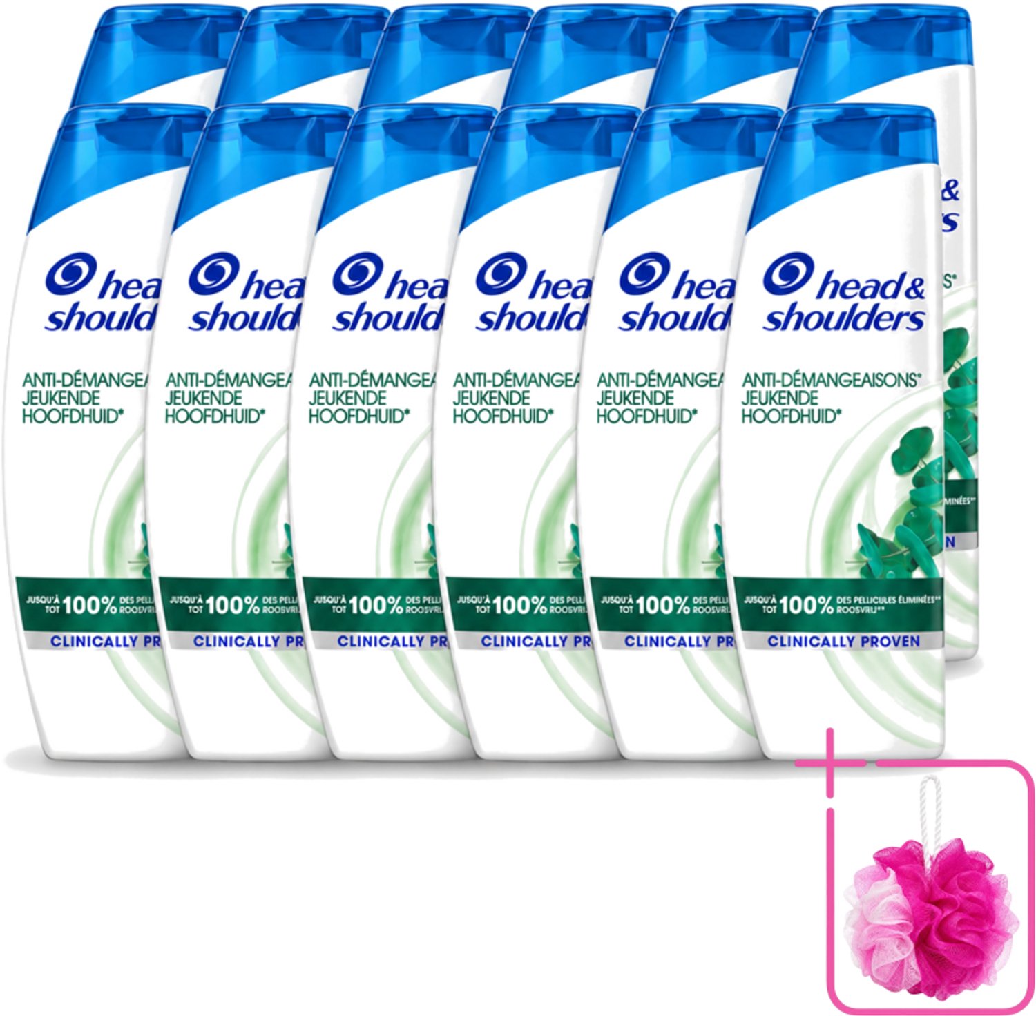 12 x Head & Shoulders - Anti-Roos Shampoo - Jeukende Hoofdhuid - 285 ml - Bulkverpakking - Jeukende hoofdhuid - Douchemop - Anti-roos shampoo