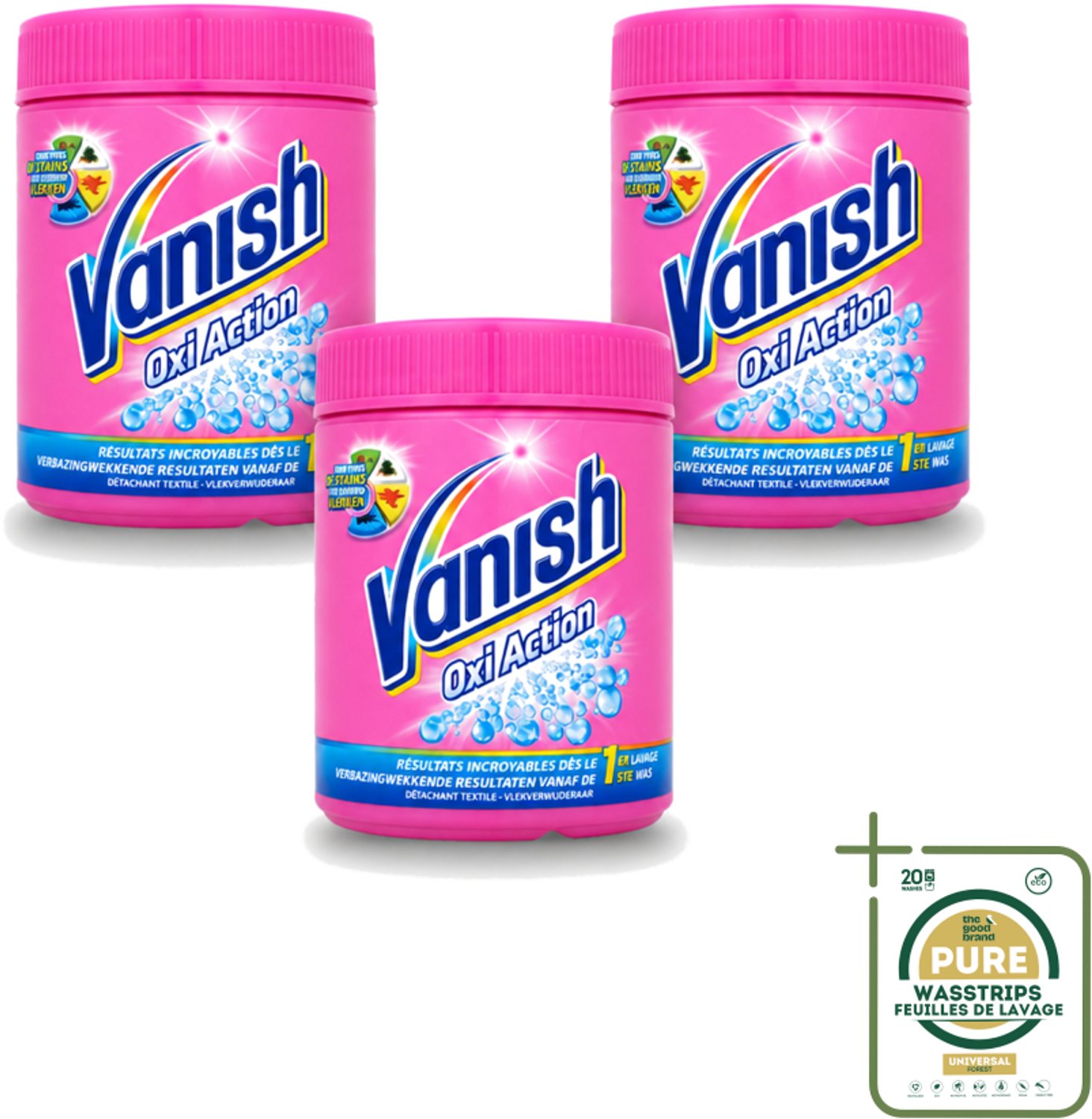 3 x Vanish Oxi Action - Vlekkenverwijderaar Poeder - Zonder Bleek - Gekleurde Was - 500 Gram - Wasstrips - Vlekverwijderaar - Gekleurde Was - Bleekvrije Wasmiddel - Vlekken Verwijderen - Wasmiddel Poeder