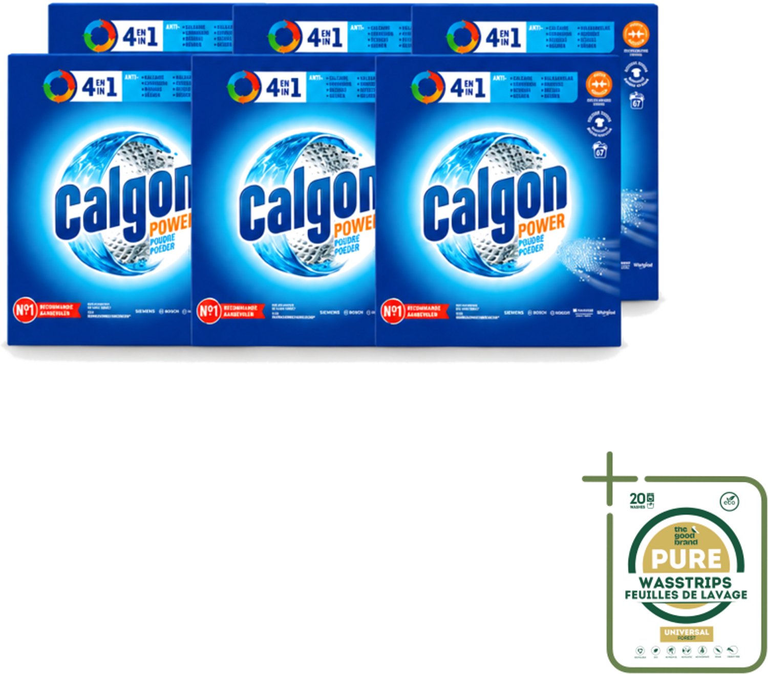 6 x Calgon - Wasmachinereiniger - Tegen Kalkaanslag / Corrosie / Wasmiddelresten / Geuren - 67 Wasbeurten - Wasstrips - Wasmachine Reinigen - Kalkvoorkomen - Corrosie Voorkomen - Wasmiddelresten Verwijderen - Geuren Verwijderen
