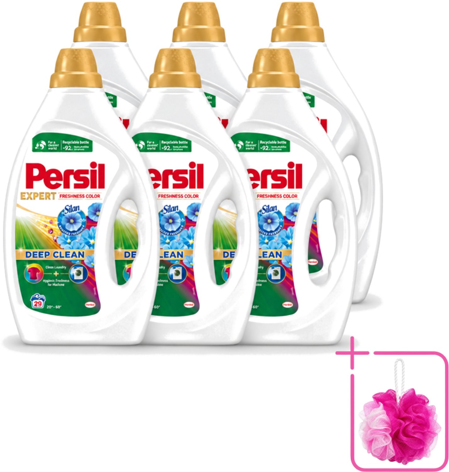 6 x Persil Expert - Vloeibaar wasmiddel - Gekleurde Was - Silan Boosted Freshness - 29 Wasbeurten - Bulkverpakking - Gekleurde was - Douchemop - Vloeibaar wasmiddel