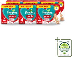 6 x Pampers - Baby-Dry Pants - Luierbroekjes - Maat 4 (9-15 kg) - Comfort Fit - 108 Luiers - Grootverpakking - Vaatwasstrips - Baby Luier - Baby Droge Huid - Snel Verschonen - Luier Voor Baby - Luier Maat 4