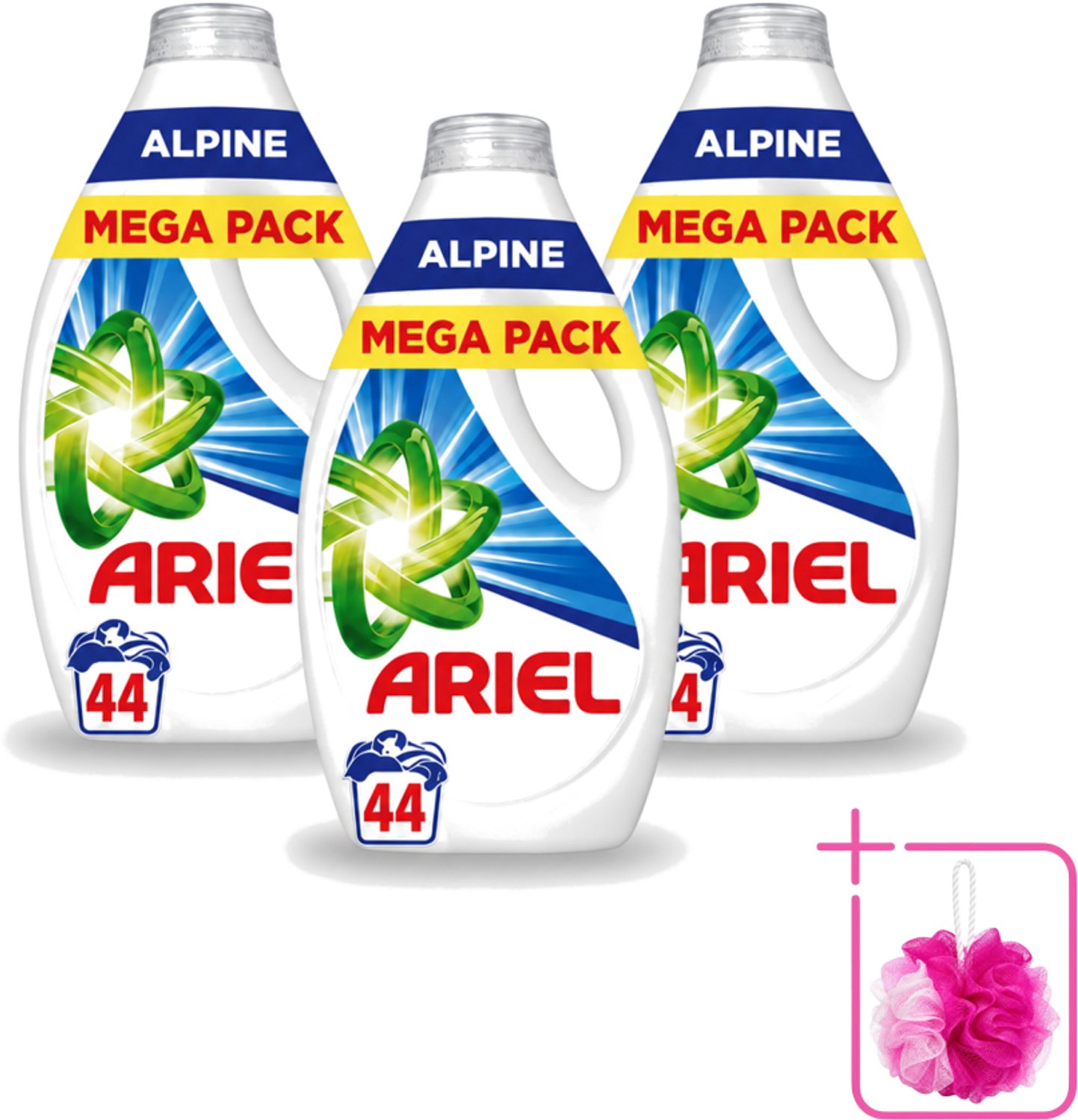 3 x Ariel – Vloeibaar Wasmiddel – Alpine – 1980 ml – 44 wasbeurten - Bulkverpakking - Vloeibaar wasmiddel - Douchemop - Vlekverwijdering
