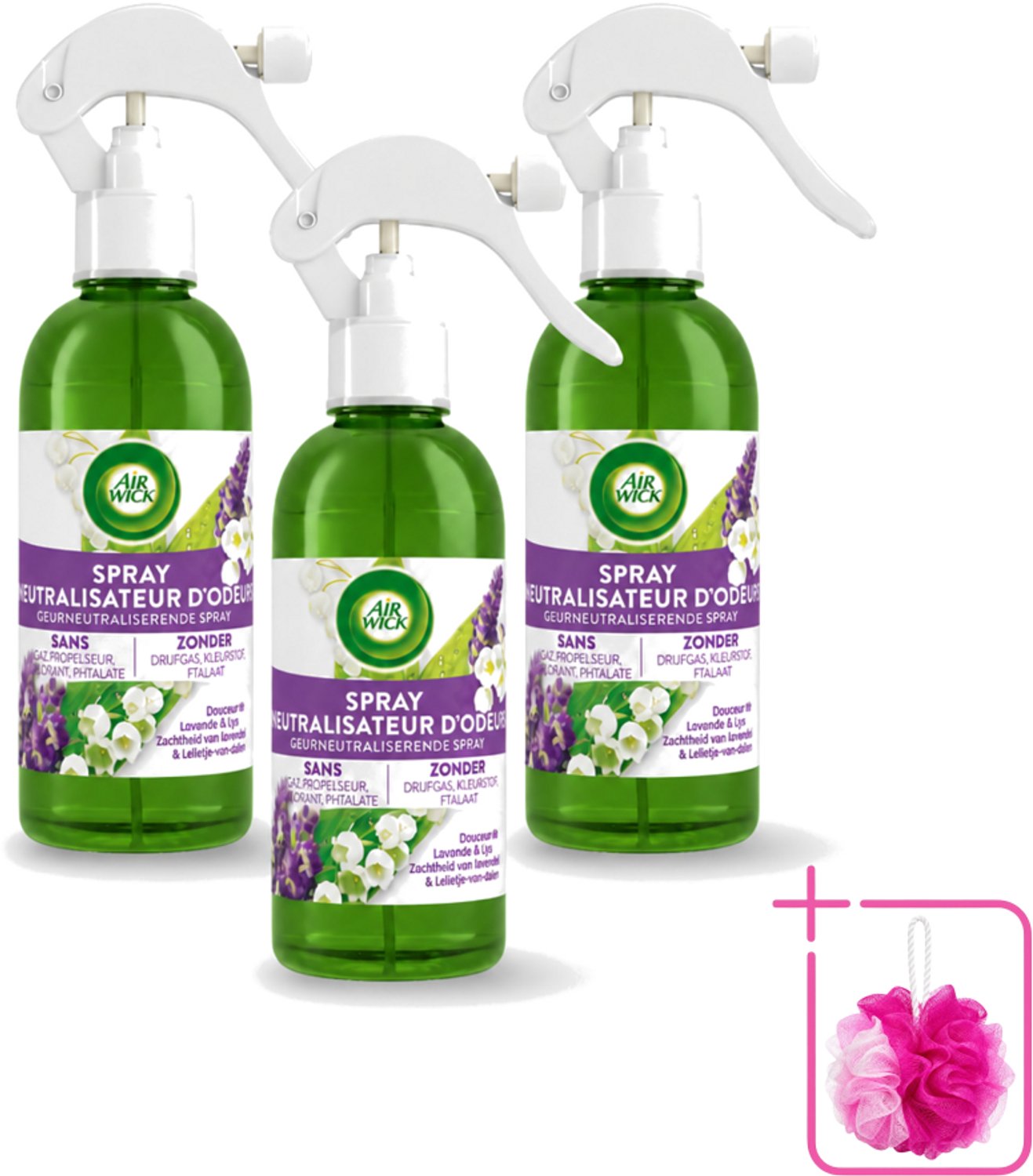 3 x Air Wick – Luchtverfrisser Spray – Active Fresh Lavendel & Lelie – 237 ml - Bulkverpakking - Luchtverfrisser - Geur neutraliseren