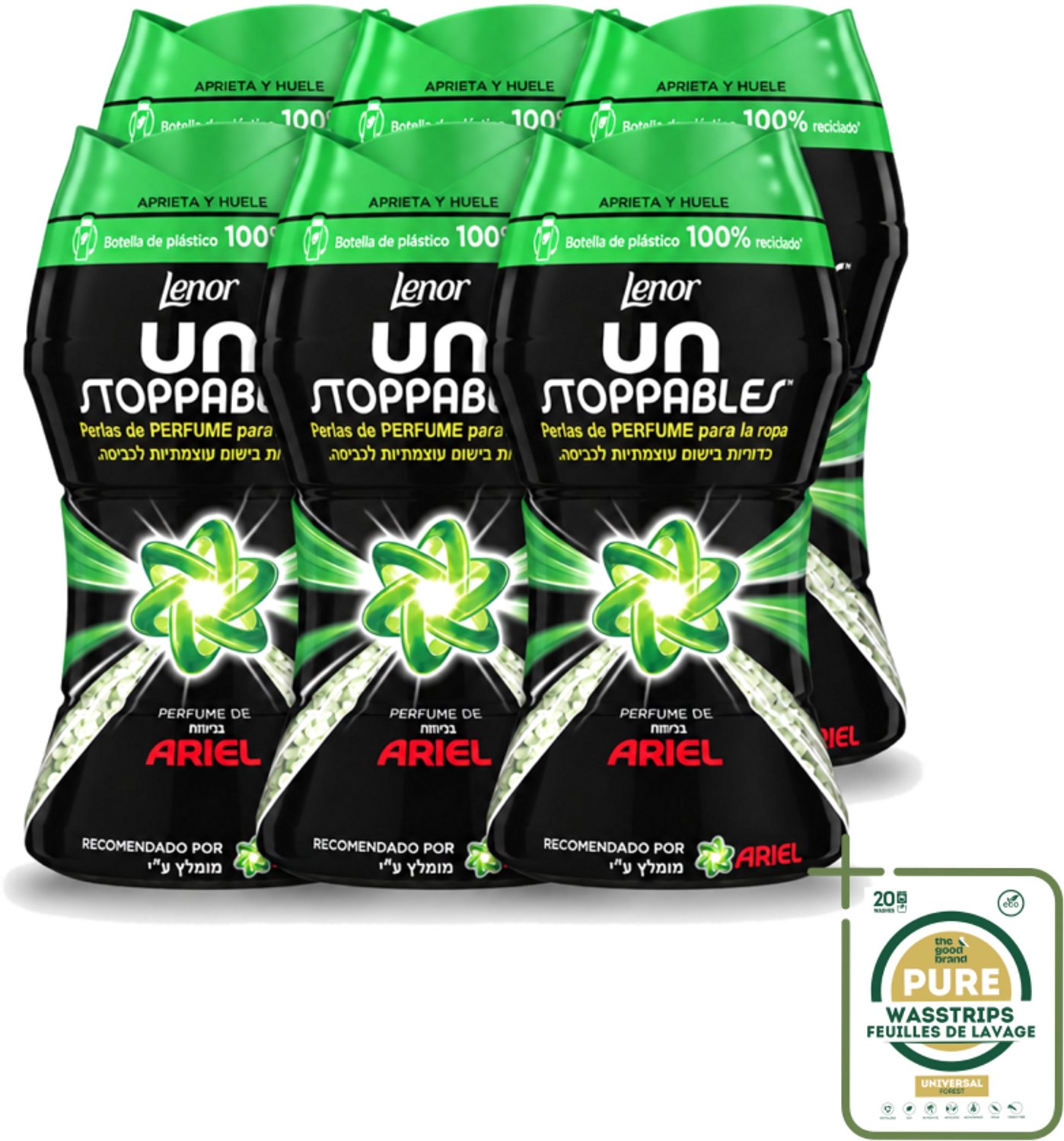 6 x Lenor – Geurbooster – Parfum van Ariel – 11 Wasbeurten – 140 g - Wasstrips - Geurbooster - Wasgeur - Frisse Geur - Schone Geur - Ariel Geur