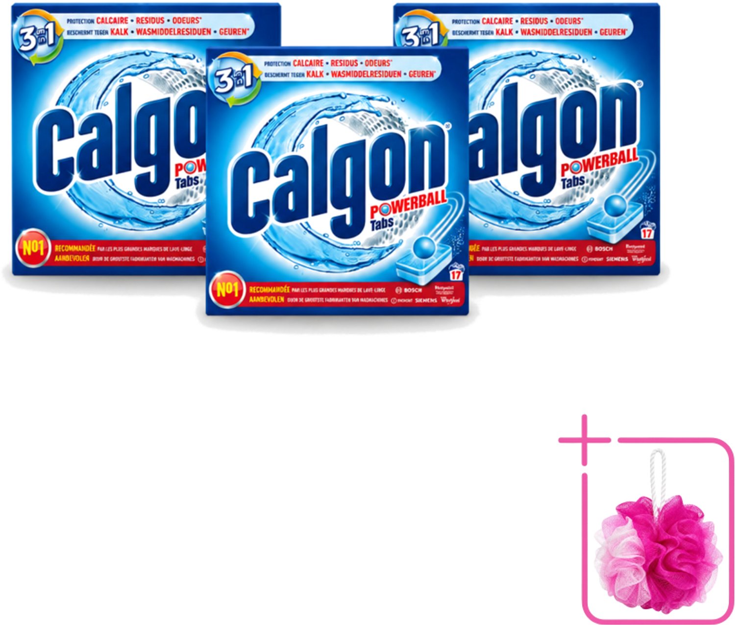 3 x Calgon - Ontkalkingsmiddel - Tegen Kalk, Wasmiddelresiduen & Geuren - 17 Tabletten - Bulkverpakking - Ontkalken wasmachine - Douchemop - Kalkvoorkomen