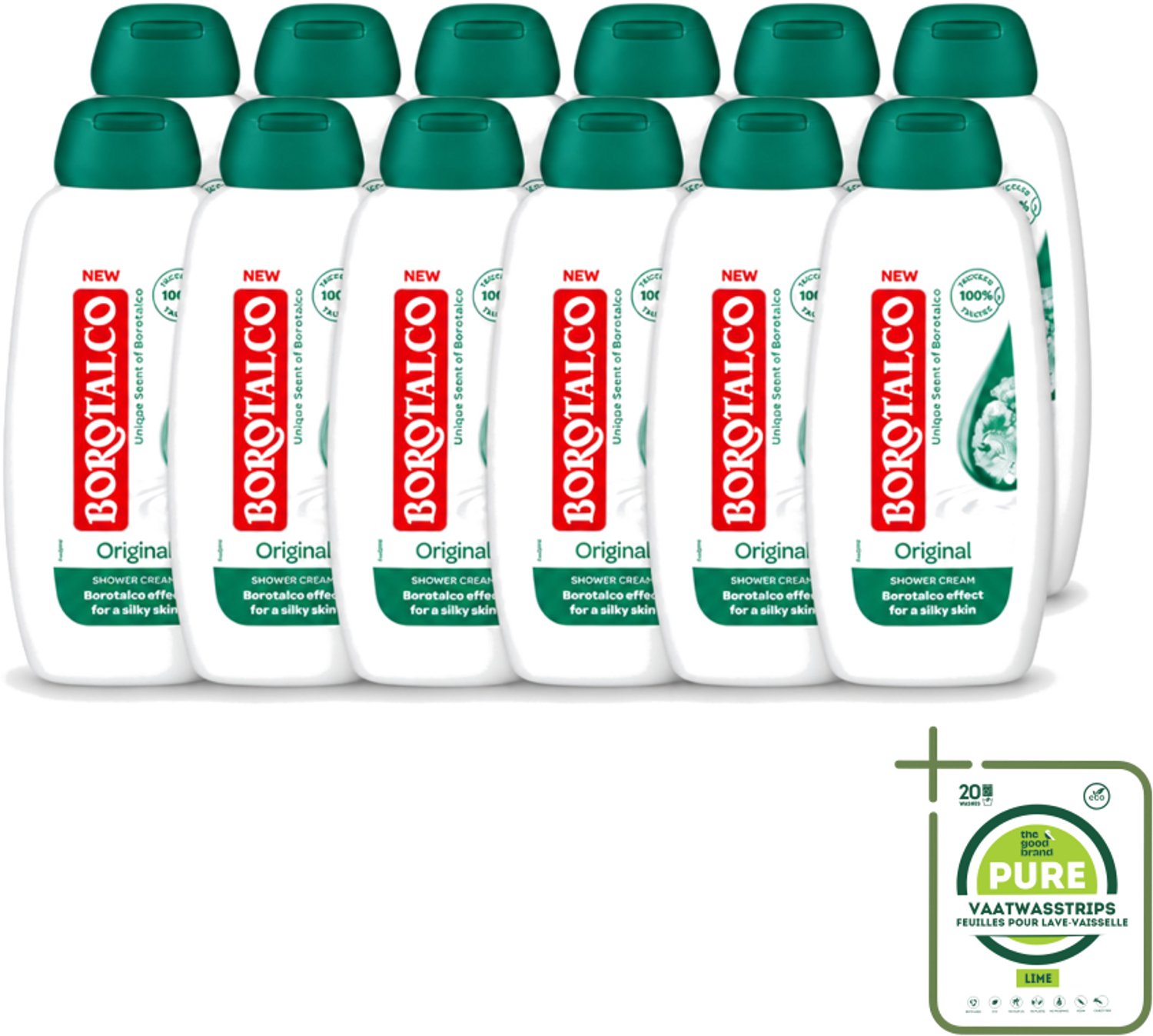12 x Borotalco – Douchegel – Original – 250 ml - Grootverpakking - Vaatwasstrips - Douchegel - Borotalco - Huidverzorging - Douchegel Voor Gevoelige Huid - Douchegel Voor Droge Huid