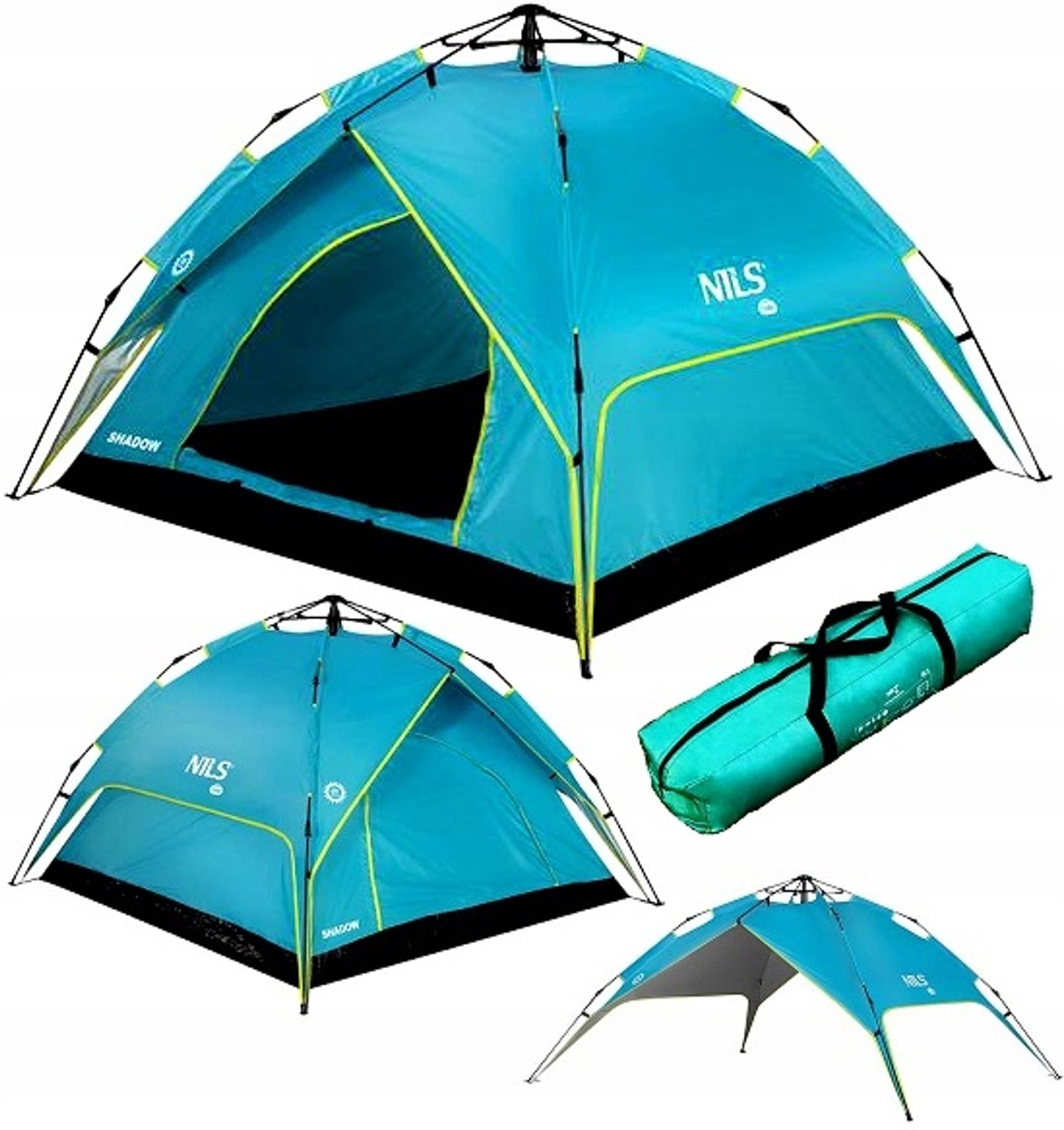 NILS CAMP NC7819 Shadow Tent - 3 Persoons, Waterdicht, Blauw