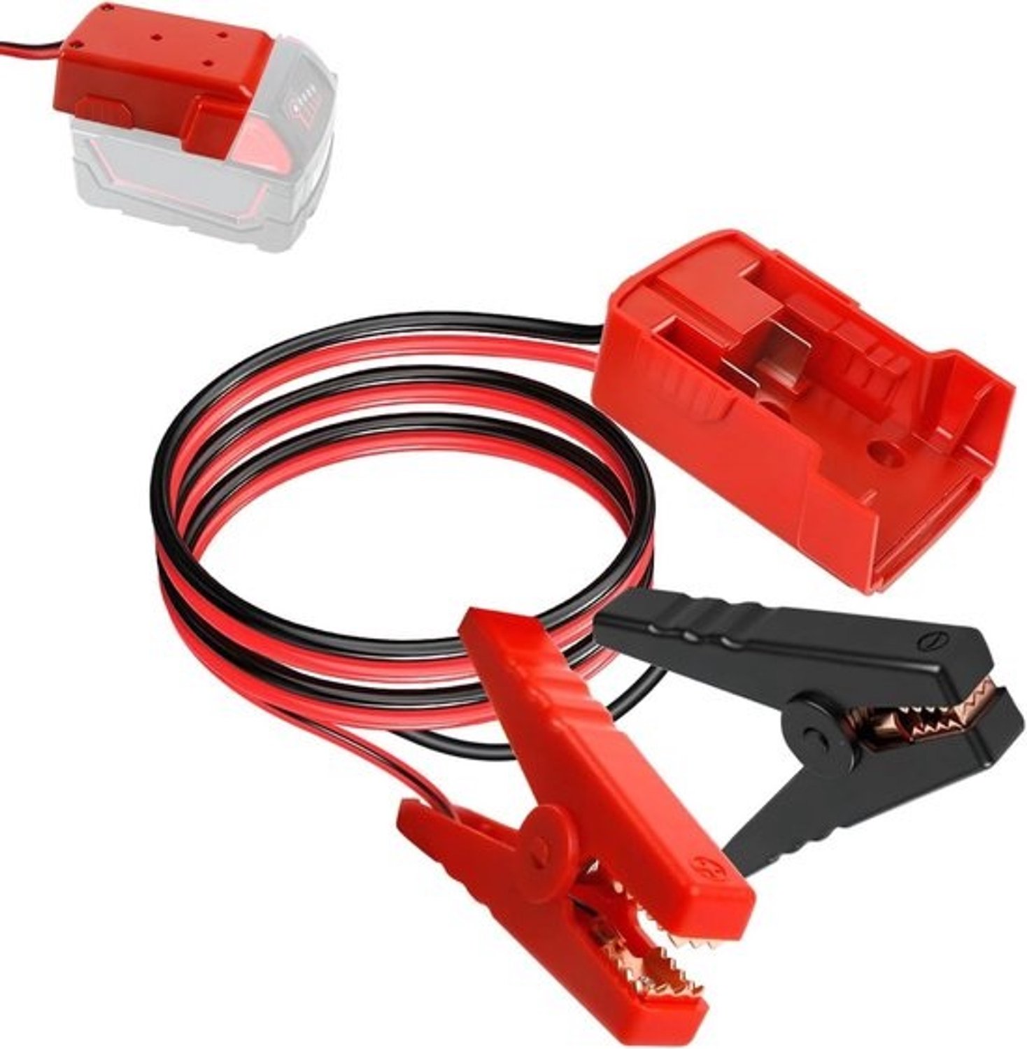 Auto Startkabel Adapter - Accu Booster - Auto Starten - Voor 18V Accu - 13.9 x 13.5 cm - Rood