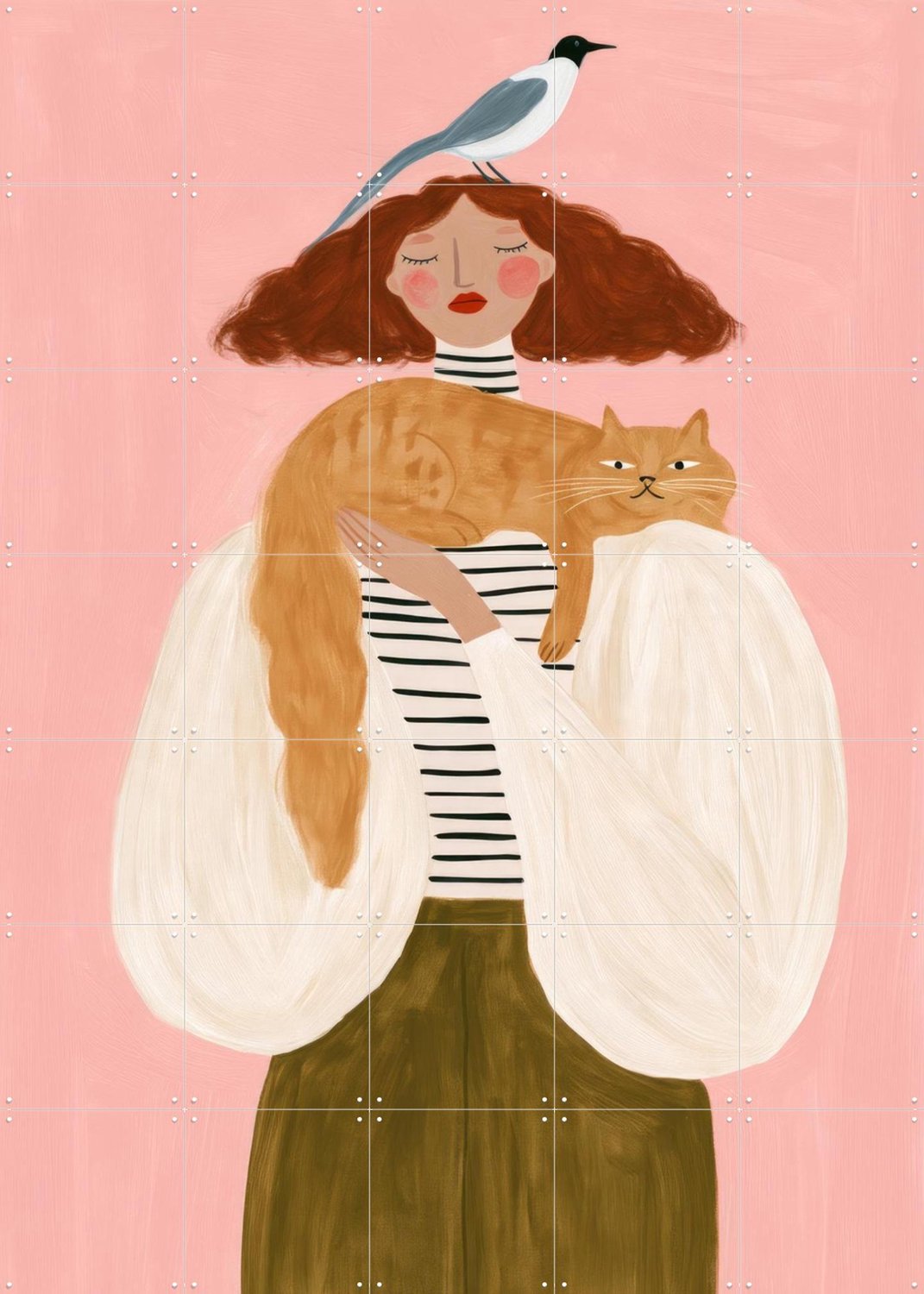 IXXI Double Trouble, Atelier Pommeline - 100 x 140 cm - Gratis ophangtool - Grote wanddecoratie en posters - Cartoonesk, Illustraties, Modern