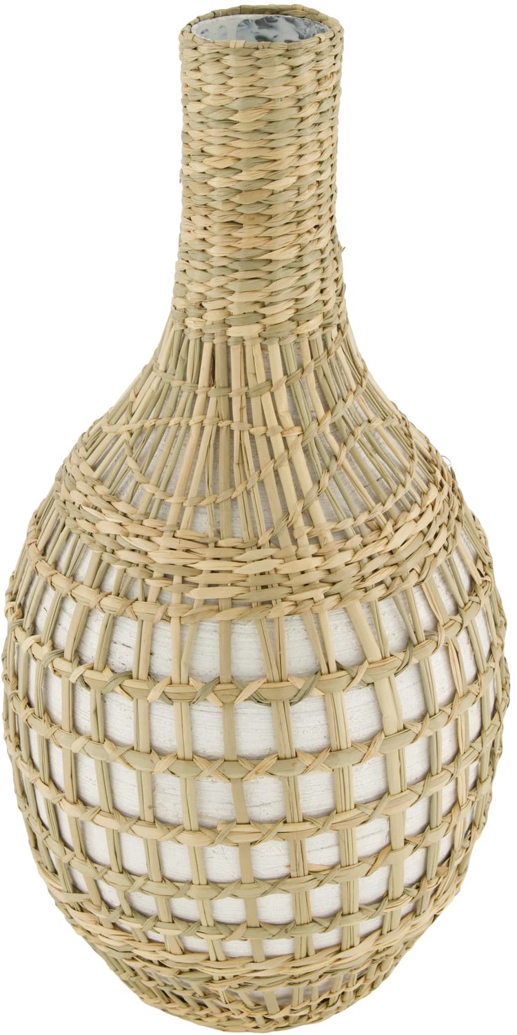 Youna Label Hoge Vaas - Zeegras & Bamboe - Naturel - 40 cm