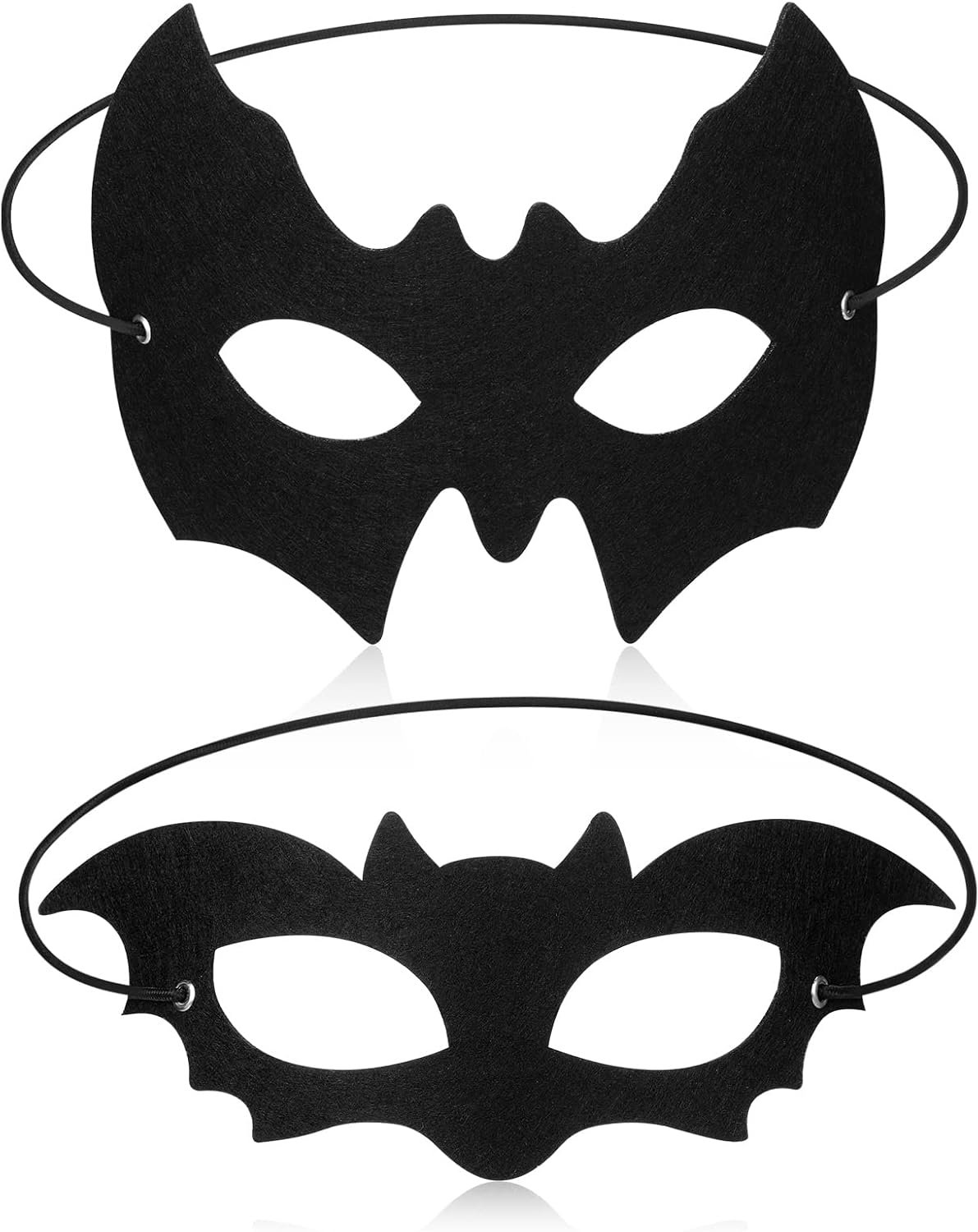 Neer 2 x Halloween Bat Masks for Eyes, Black Bat Masks for Women and Men, Adults, Gothic Accessories for Party - ShopVlot