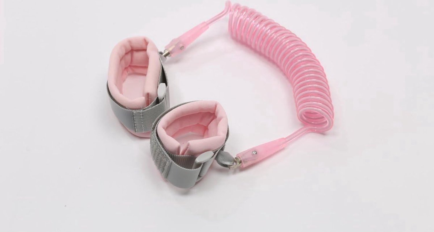 Wrist harness - 2M - lichtroze - veilig voor kinderen - maximale bewegingsvrijheid - Homevero