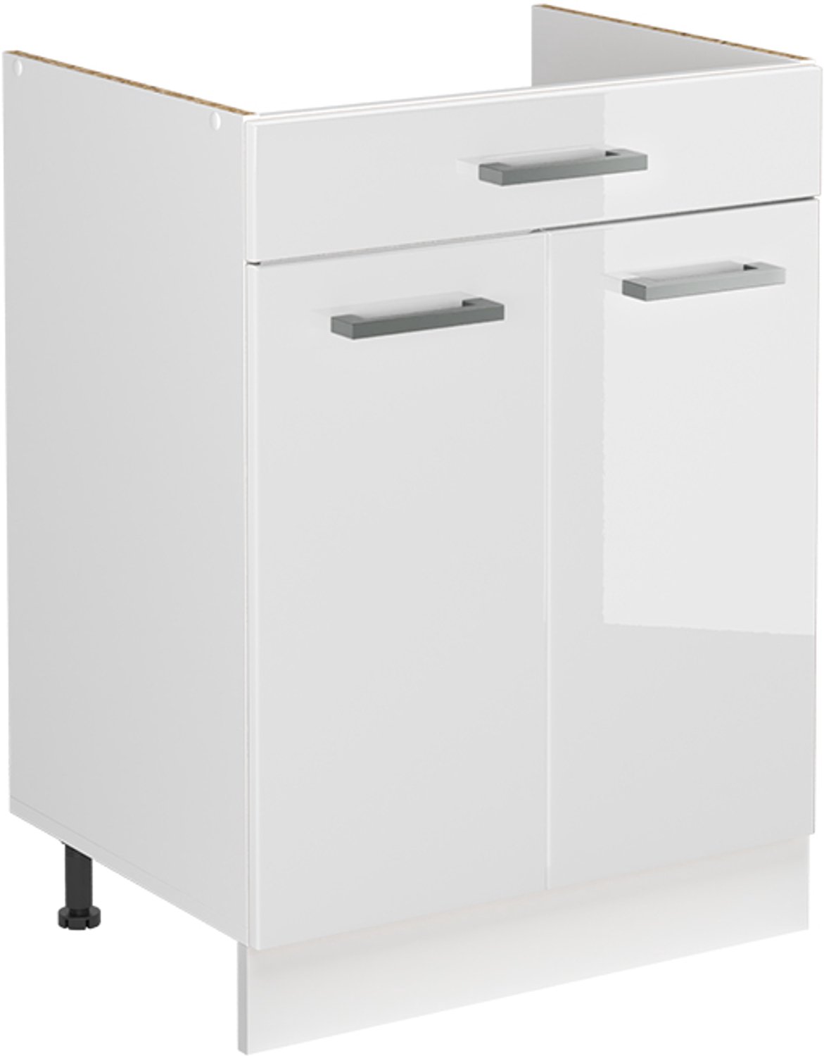 Vicco Wastafelkast R-Line, Wit Hoogglans/Wit, 60 cm zonder werkblad