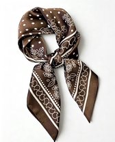 Sjaaltje met print - bandana met print - haarband - sjaaltje meerkleurig - bandana - vierkant sjaaltje met print - bandana sjaaltje - sjaaltje voor dames hals - sjaaltje voor aan tas - sjaal - sjaaltje unisex - sjaaltje met punt - design sjaaltje