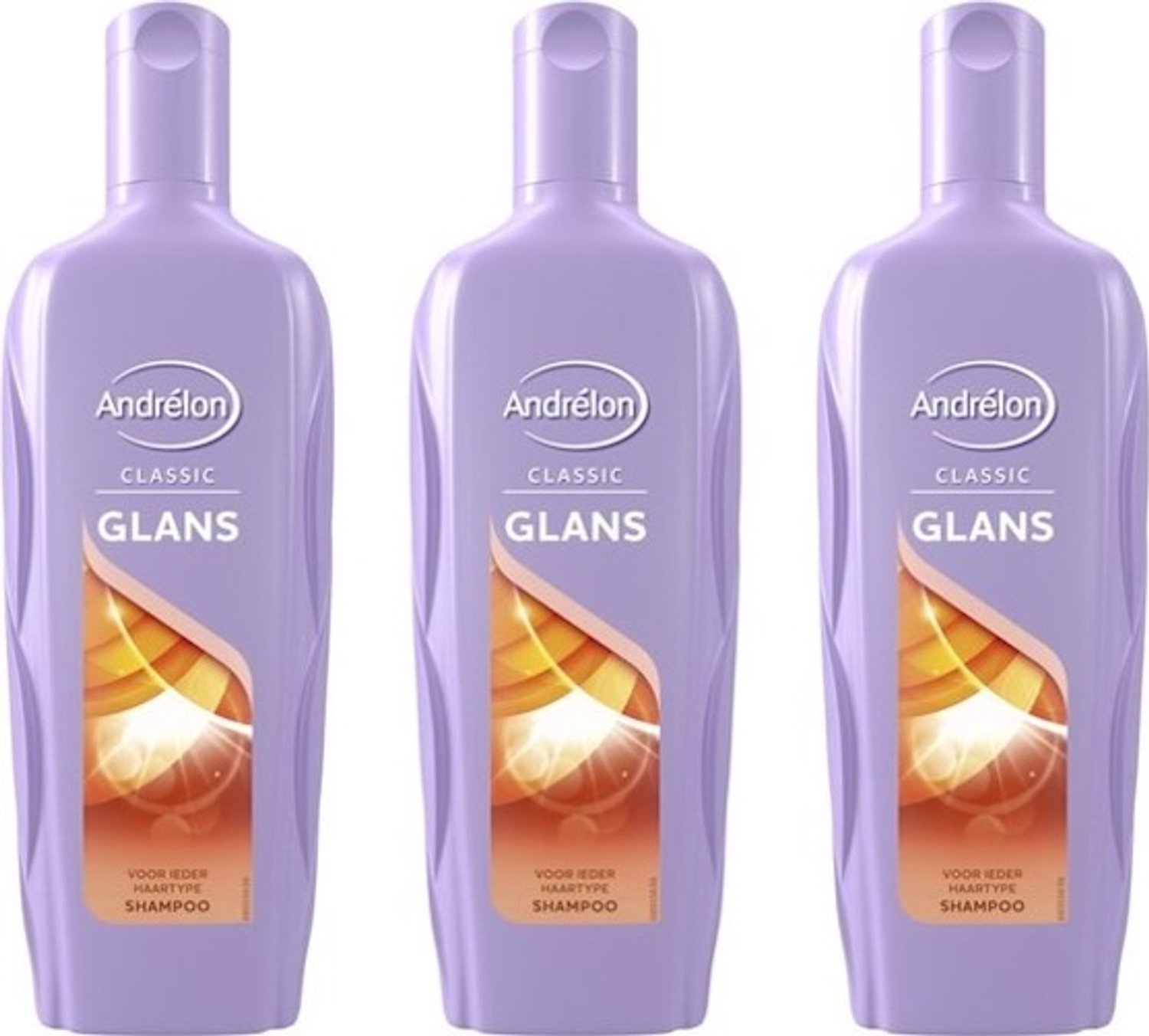 3 x Andrélon - Glans - Shampoo - 300 ml - Wasstrips - Haar Glans - Haar Verzorging - Shampoo Voor Glanzend Haar - Natuurlijke Glans - Zomertarwe Shampoo