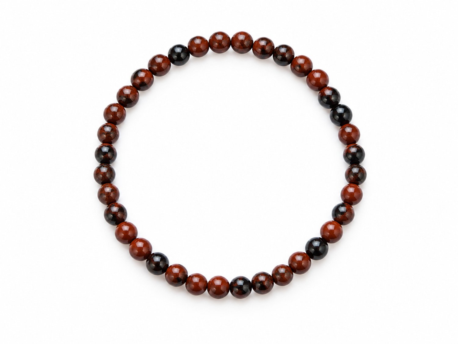Mahonie Obsidiaan Armband – Natuurstenen Kralen 4 mm – Maat 17 cm – Fijne Edelsteen Kralenarmband voor Dames en Heren – Tijdloos Sieraad - Natuursteen Kralen Armband – Unisex - Armband