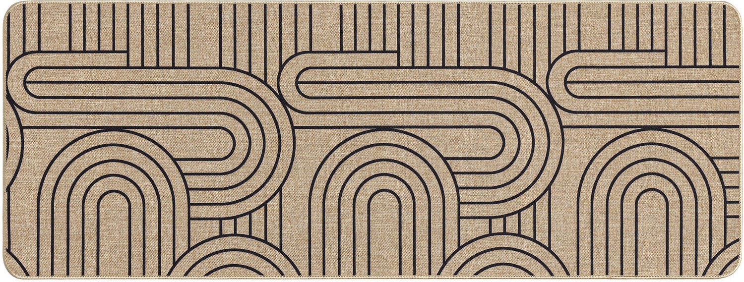Douceur d'intérieur - Vloerkleed - Rechthoekige mat MODUL BLACK, 45 x 120 cm, geweven