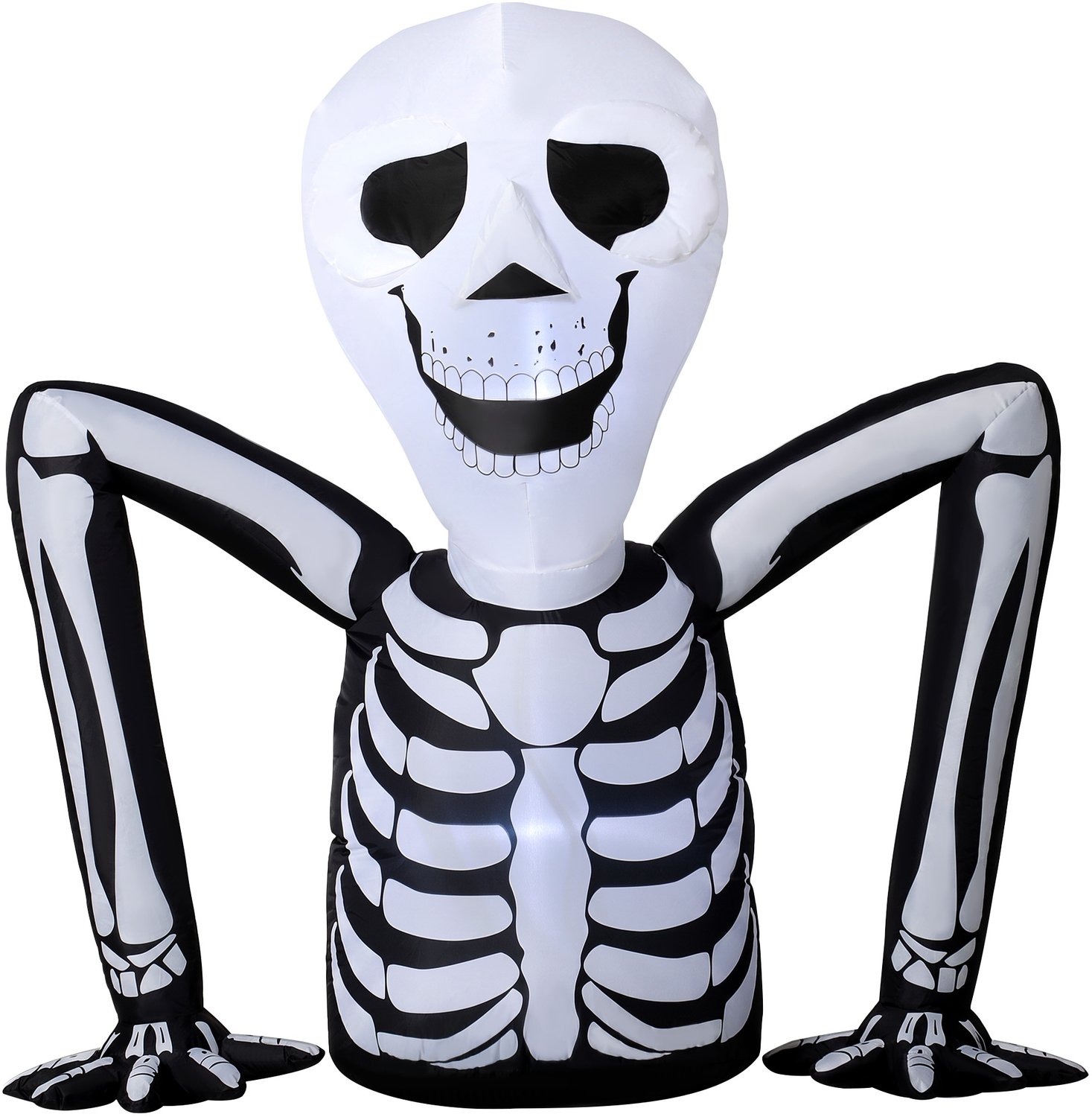 Sunona Opblaasbaar Halloween skelet - Met ledverlichting - 153 x 53 x 142 cm - Zwart/Wit