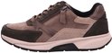 Bruine Gabor Rollingsoft sneaker in suède en nubuck met vetersluiting en handige rits aan de zijkant.