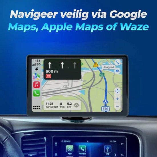 CarMe CarPlay Scherm 7 Inch - Apple CarPlay & Android Auto (Draadloos) - Touchscreen - Navigatiesysteem auto - Geschikt voor Apple CarPlay & Android Auto - Android Auto scherm — cadeau in Gadgets - foto 6