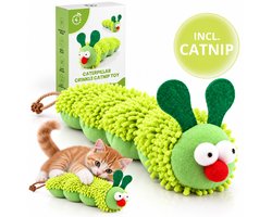 Twenty4seven® Kattenspeelgoed met Kattenkruid - Groene Pluche Rups met Catnip - Knuffeldier en Speelgoed voor de Kitten - Kattenspeeltjes voor Volwassen Katten
